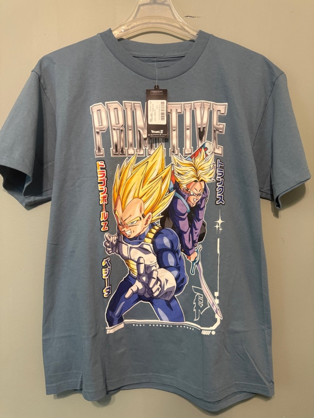 Primitive Dragon Ball Z Tee - Slate Blue with Yellow & Purple Artwork